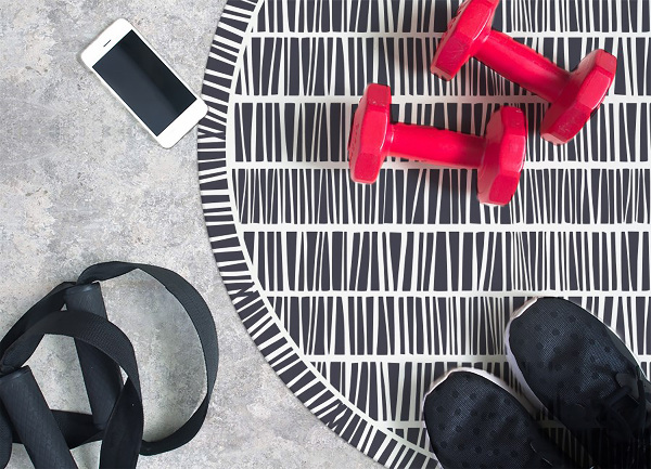 Tapis en vinyle rond Tirets abstraits
