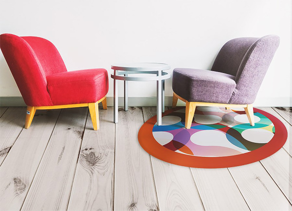 Tapis vinyle rond Formes abstraites