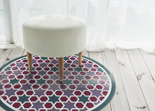 Tapis vinyle rond Étoiles géométriques