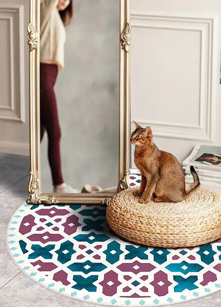 Tapis vinyl rond Formes géométriques