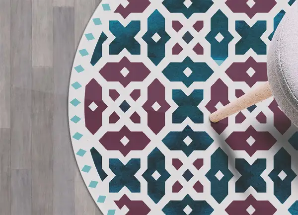 Tapis vinyl rond Formes géométriques