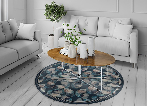Tapis vinyl rond Papillons