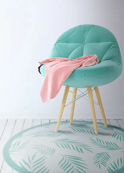 Tapis vinyle rond Feuilles hawaïennes