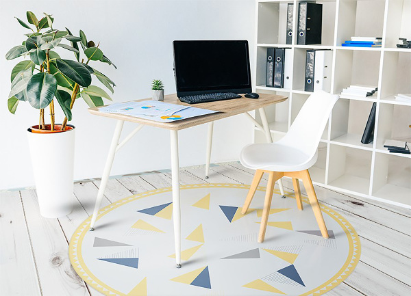 Tapis en vinyle rond Triangles géométriques