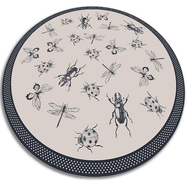 Tapis en vinyle rond Insectes diverses