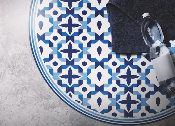 Tapis vinyl rond Formes géométriques