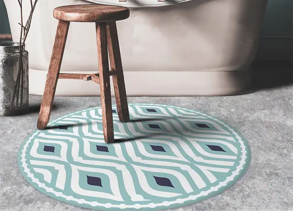 Tapis en vinyle rond Vagues géométriques