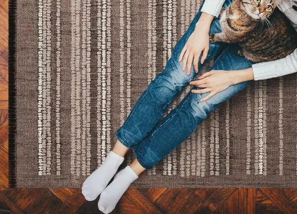 Tapis en vinyl Modèle de tissu brun