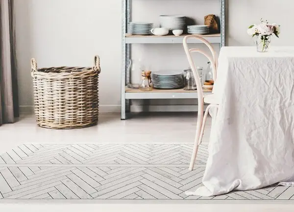 Tapis vinyle Planches à Herringbone