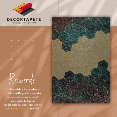 Tapis vinyl Hexagones concrètes