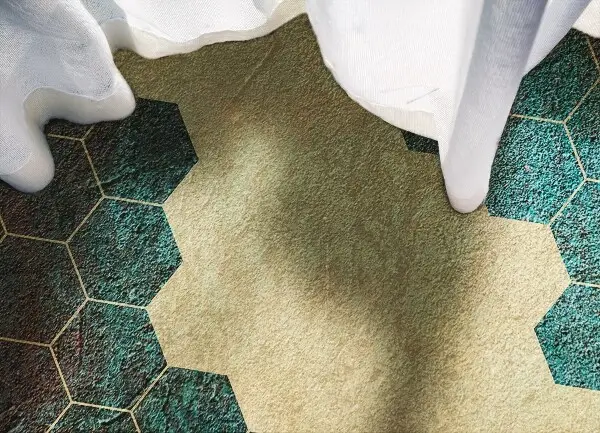 Tapis vinyl Hexagones concrètes