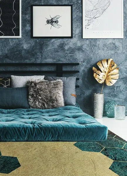 Tapis vinyl Hexagones concrètes