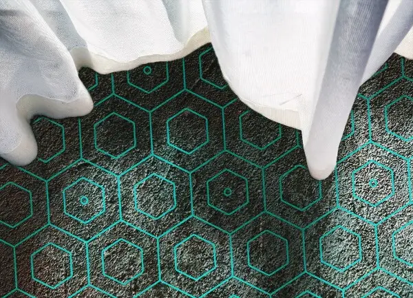 Tapis vinyle Hexagonie rétro