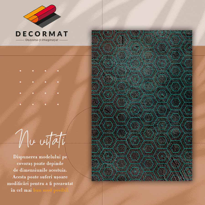 Tapis vinyle Hexagonie rétro