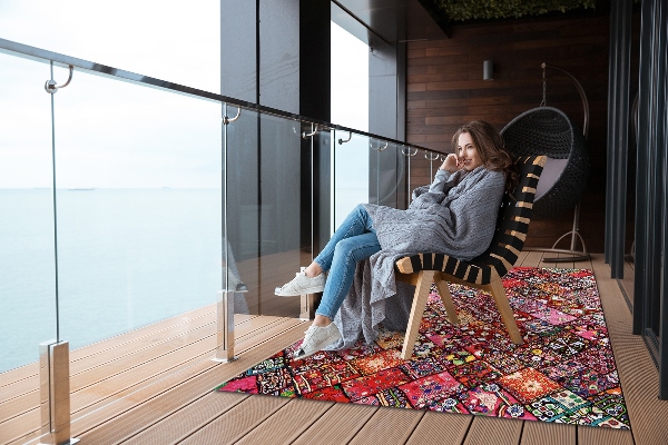 Tapis terrasse Patchwork mosaïque