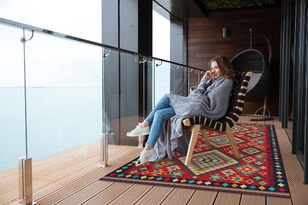 Tapis de jardin Triangles rétro colorés