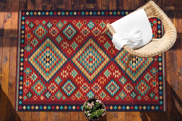 Tapis de jardin Triangles rétro colorés