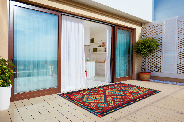 Tapis de jardin Triangles rétro colorés