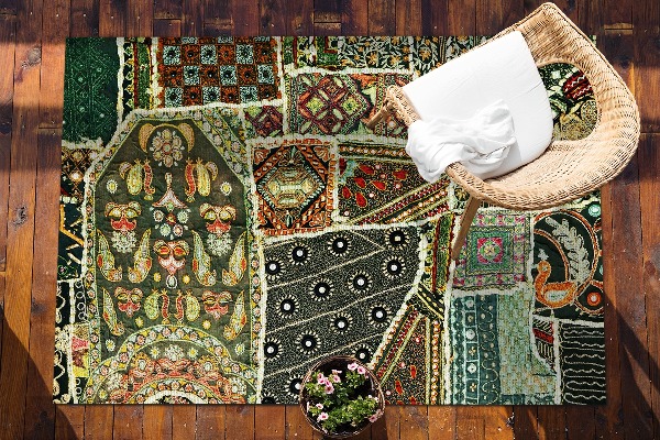 Tapis terrasse Patchwork dans un style turc