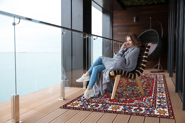 Tapis terrasse Vieux style persan