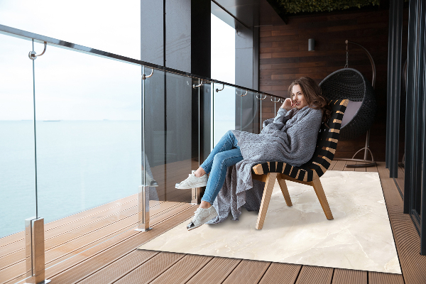 Tapis extérieur terrasse Motif de marbre