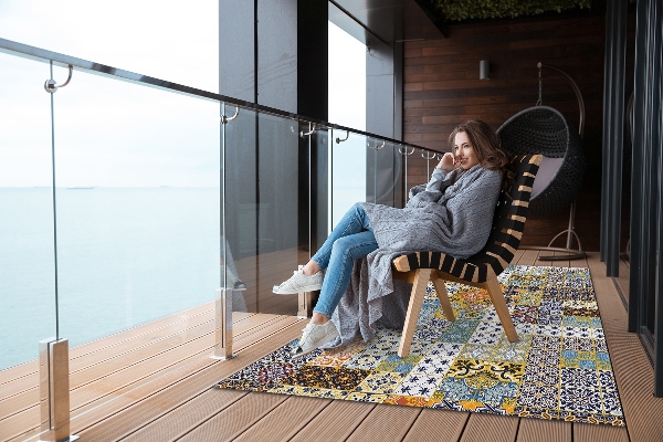 Tapis extérieur terrasse Mosaïque abstraite