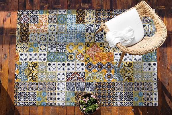 Tapis extérieur terrasse Mosaïque abstraite