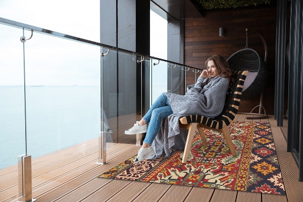 Tapis exterieur terrasse Style rétro