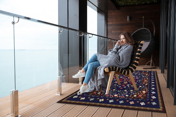 Tapis exterieur terrasse Belles petites fleurs