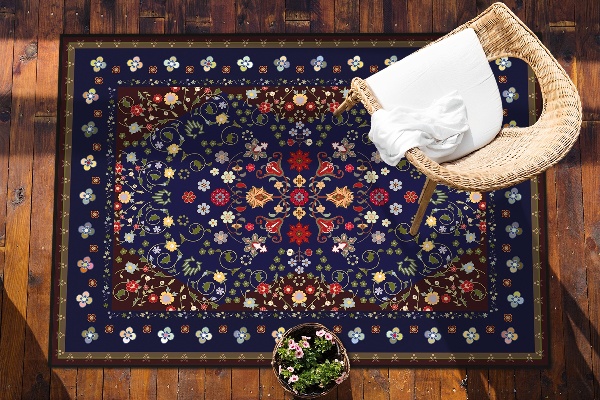 Tapis exterieur terrasse Belles petites fleurs