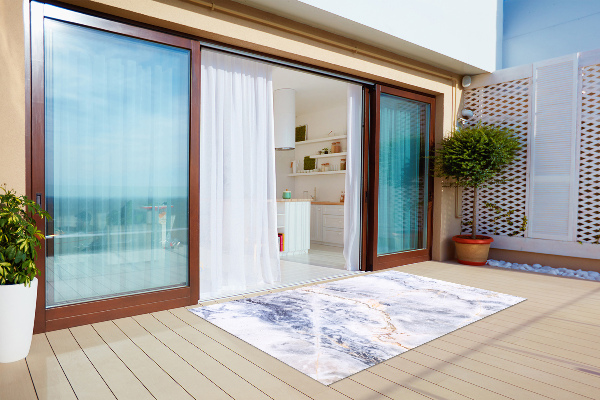 Tapis outdoor Fissures en marbre