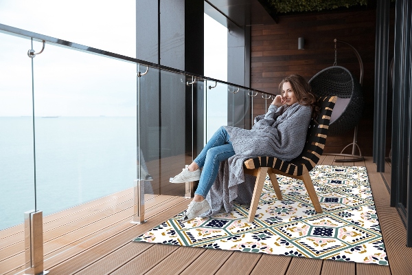 Tapis exterieur terrasse Modèle géométrique