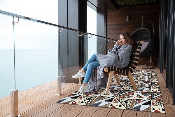 Tapis extérieur terrasse Mosaïque géométrique