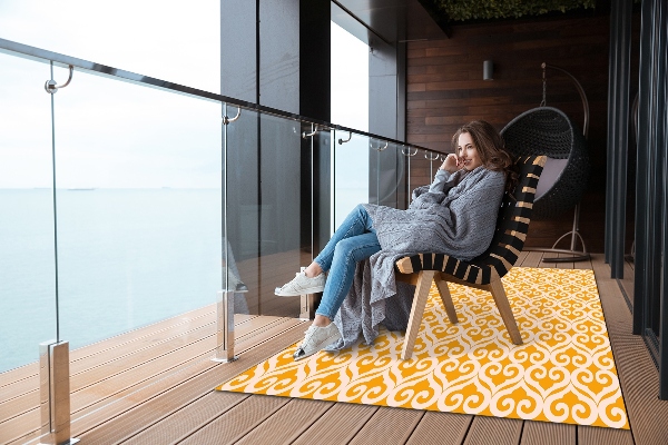 Tapis de terrasse Motifs jaunes