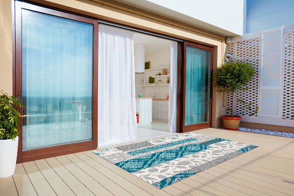 Tapis extérieur terrasse Fleurs de mosaïque