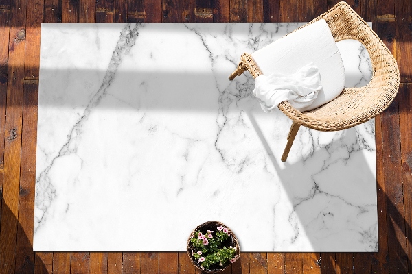 Tapis outdoor Texture de marbre noir et blanc
