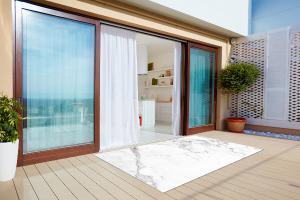 Tapis outdoor Texture de marbre noir et blanc
