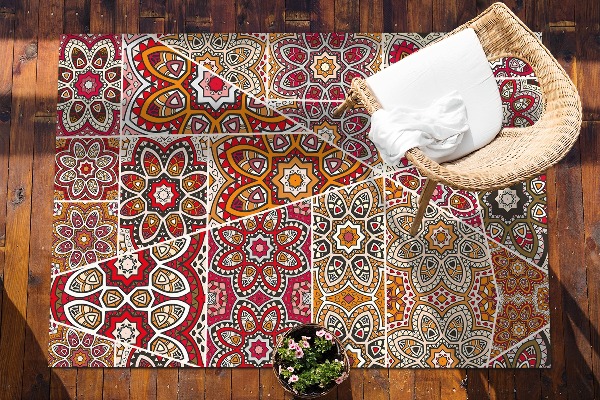 Tapis exterieur terrasse Patchwork ethnique