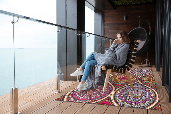 Tapis d'extérieur Mandala coloré