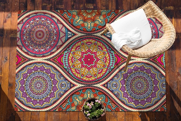 Tapis d'extérieur Mandala coloré