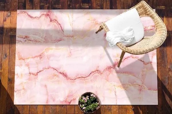 Tapis jardin Marbre rose
