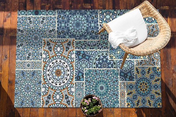 Tapis terrasse Patchwork de mandala