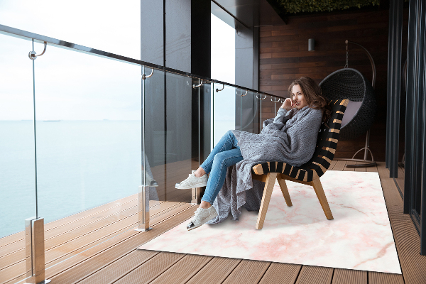 Tapis terrasse Pierre rose blanche