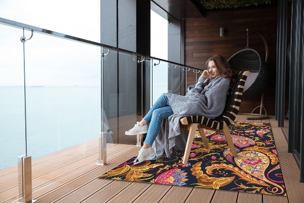 Tapis d'extérieur Paisley coloré