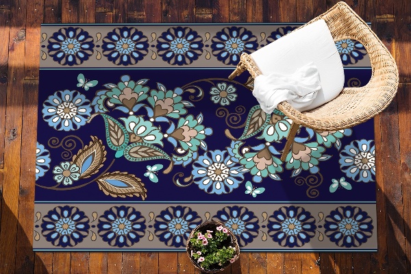 Tapis terrasse Ornement floral
