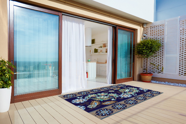 Tapis terrasse Ornement floral
