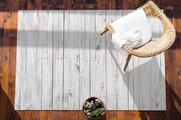 Tapis extérieur terrasse Boards blanches Texture