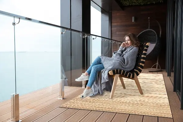 Tapis extérieur terrasse Paille