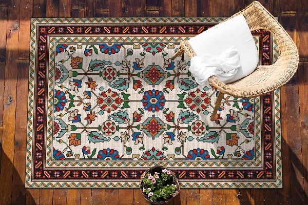 Tapis extérieur terrasse Mosaïque floristique