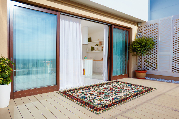 Tapis extérieur terrasse Mosaïque floristique